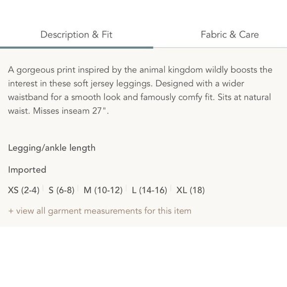 Soft Surroundings Animal Print Leggings Size Small - Picture 10 of 12